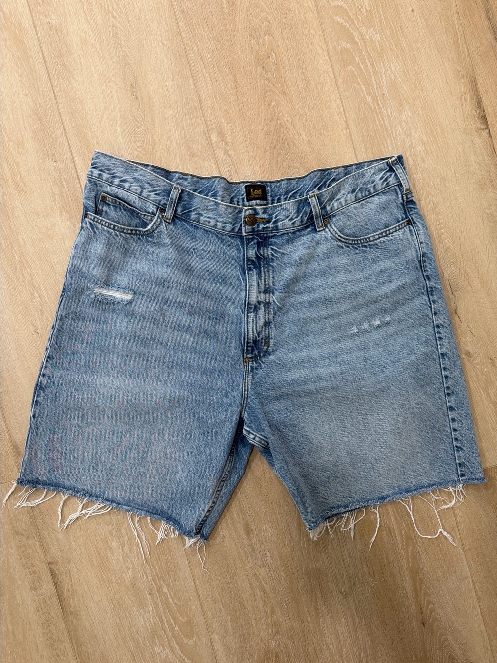 Lee Light Wash Distressed Denim Cutoff Shorts